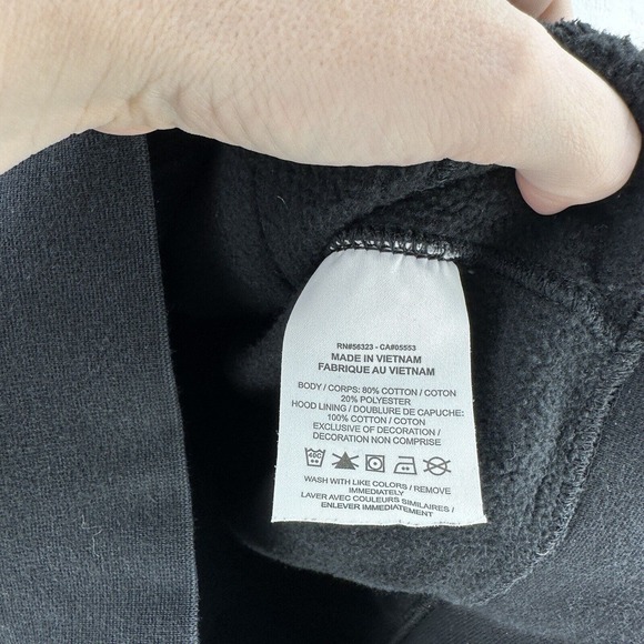 Vintage Nike‎ Hoodie Mens S Black Sweatshirt Center Swoosh Air Spellout Sweater - Picture 5 of 8